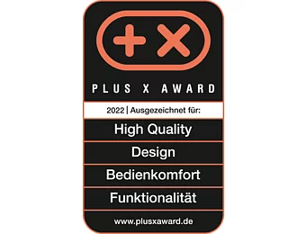 Auszeichnung PLUS X AWARD 2022 - High Quality, Design, Bedienkomfort und Funktionalität